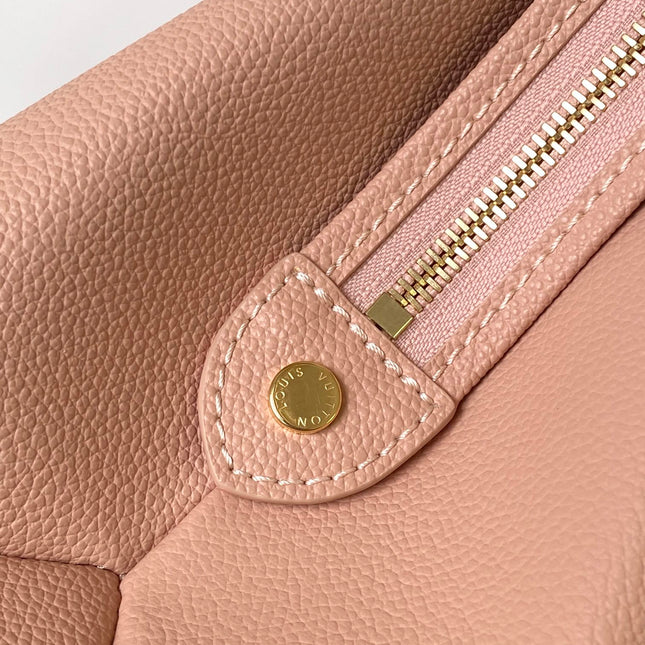 PETIT PALAIS PM LARGE SHOULDER BAG 34 IN PINK EMBOSSED COWHIDE GOLD-TONE HARDWARE