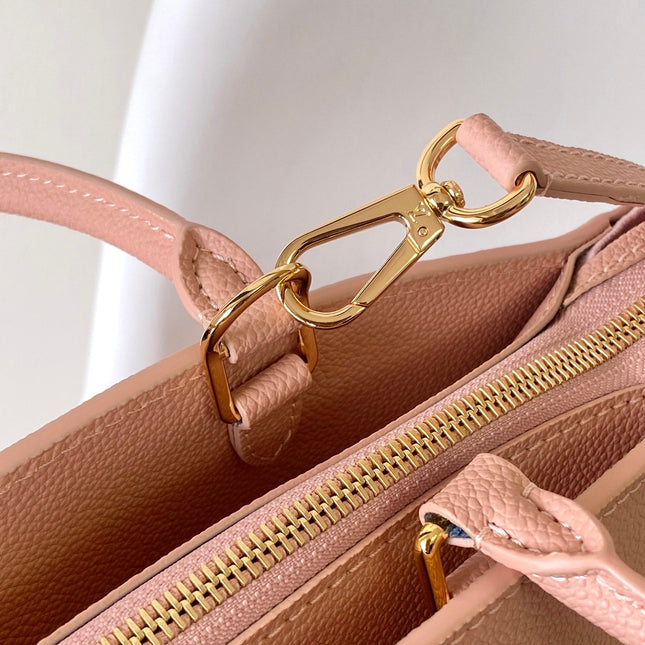 PETIT PALAIS PM MEDIUM SHOULDER BAG 29 IN PINK EMBOSSED COWHIDE GOLD-TONE HARDWARE