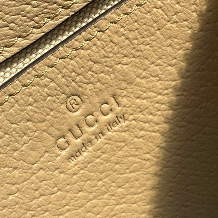 OPHIDIA GG SMALL 25 HANDBAG BEIGE AND WHITE SUPREME CANVAS