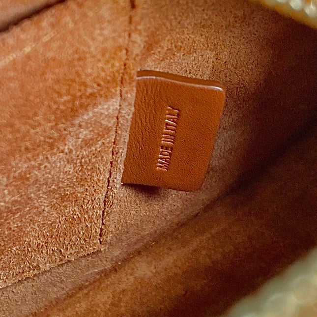 SMOOTH CALFSKIN 20 OVAL CINNAMON BROWN BAG