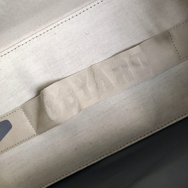 BELLECHASSE BIAUDE PM BAG 36 IN GRAY GOYARDINE CANVAS AND CALFSKIN TRIM