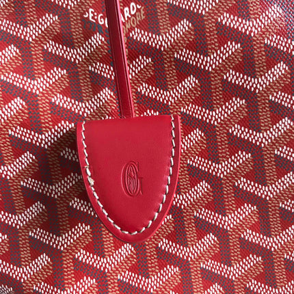 BELLECHASSE BIAUDE PM BAG 36 IN CLASSIC RED GOYARDINE CANVAS AND CALFSKIN TRIM