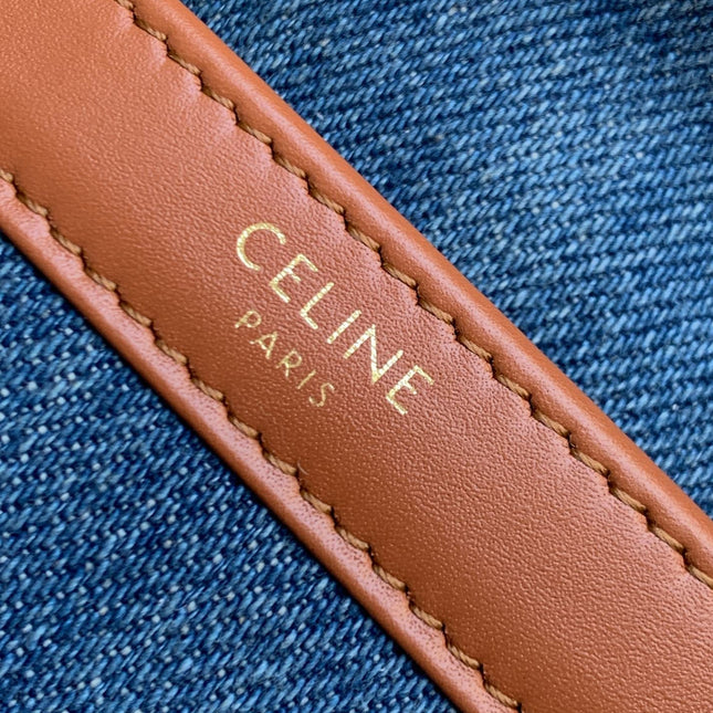 DENIM LEATHER 24 CHAIN SHOUDER BAG