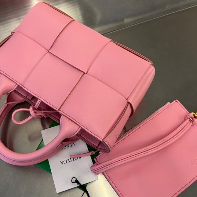 CANDY ARCO TOTE 20 IN BLUSH PINK CALFSKIN