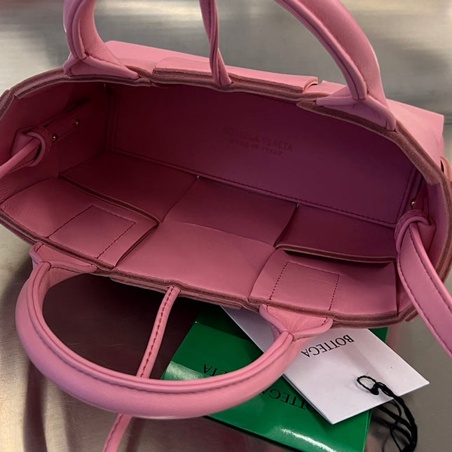 CANDY ARCO TOTE 20 IN BLUSH PINK CALFSKIN