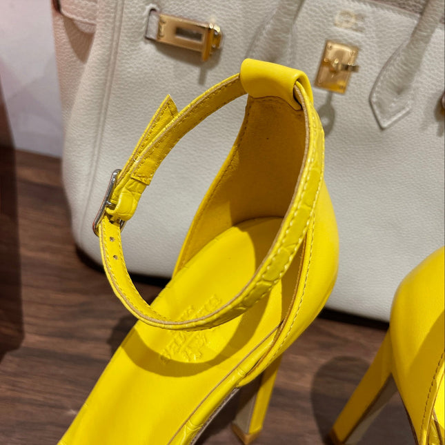 PREMIERE 115 SANDAL IN BRIGHT YELLOW CALFSKIN