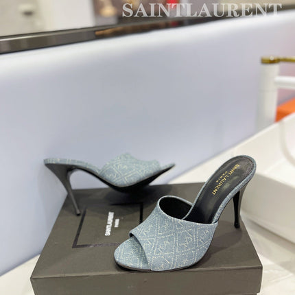 SL GOLDIE MULES STONE COLOR DENIM