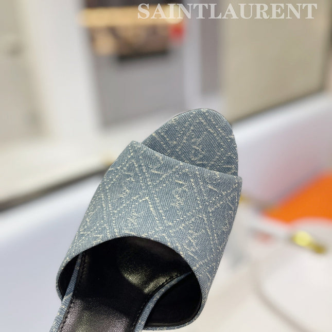 SL GOLDIE MULES STONE COLOR DENIM
