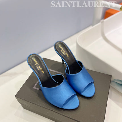 SL GOLDIE MULES COBALT SATIN