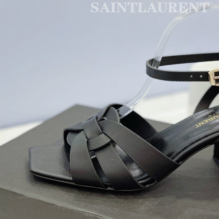 SL TRIBUTE SANDAL BLACK CALFSKIN