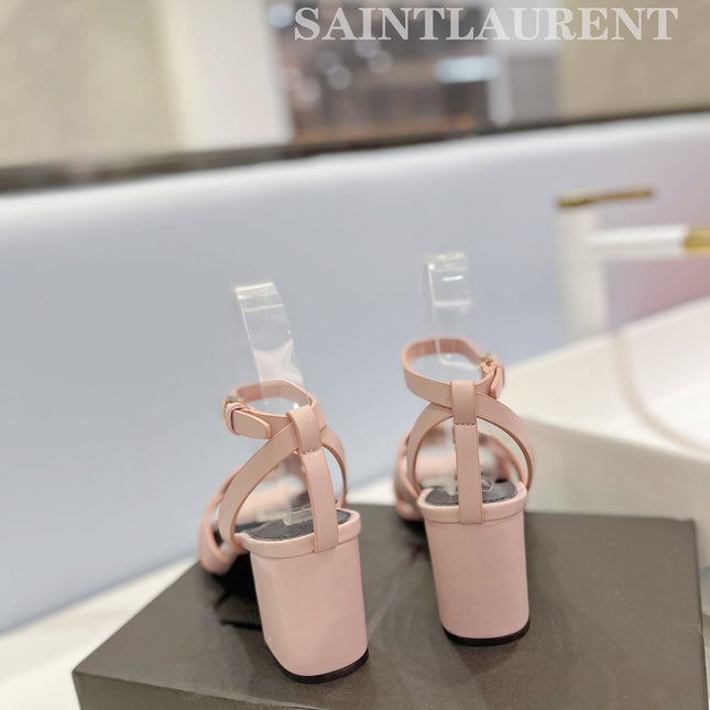 SL TRIBUTE SANDAL PASTEL PINK CALFSKIN
