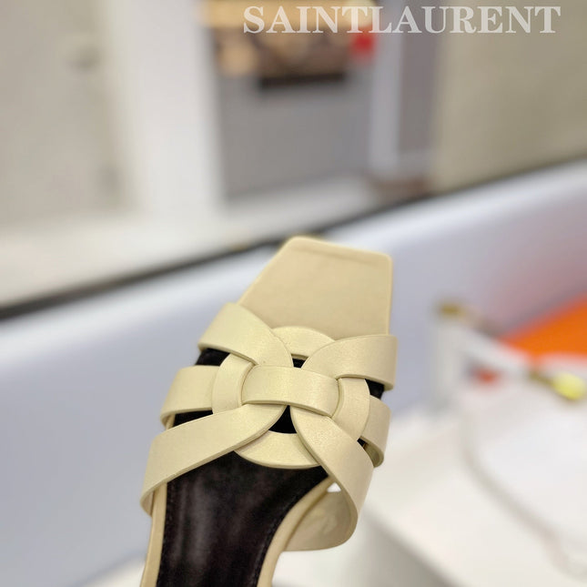 SL TRIBUTE SLIPPERS PASTEL YELLOW CALFSKIN