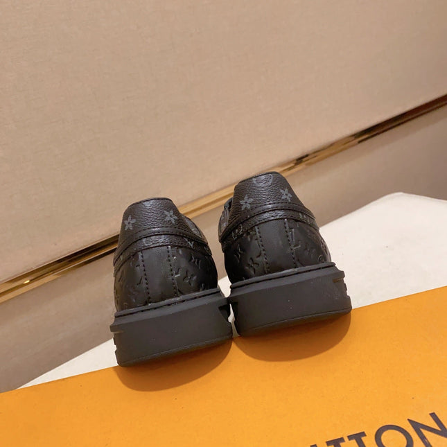 LV RIVOLI SNEAKER BLACK MINI MONOGRAM-EMBOSSED CALFSKIN
