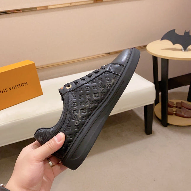 LV RIVOLI SNEAKER BLACK MINI MONOGRAM-EMBOSSED CALFSKIN