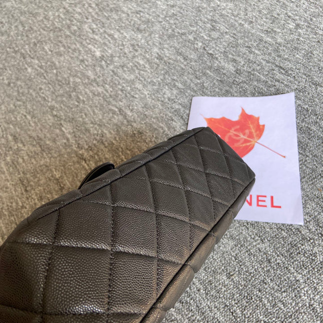 CC HOBO BAG 27 IN BLACK PEBBLED CALFSKIN