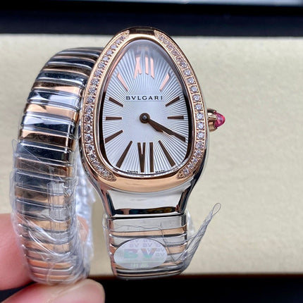 SERPENTI TUBOGAS QUARTZ ROSE GOLD AND STEEL CASE