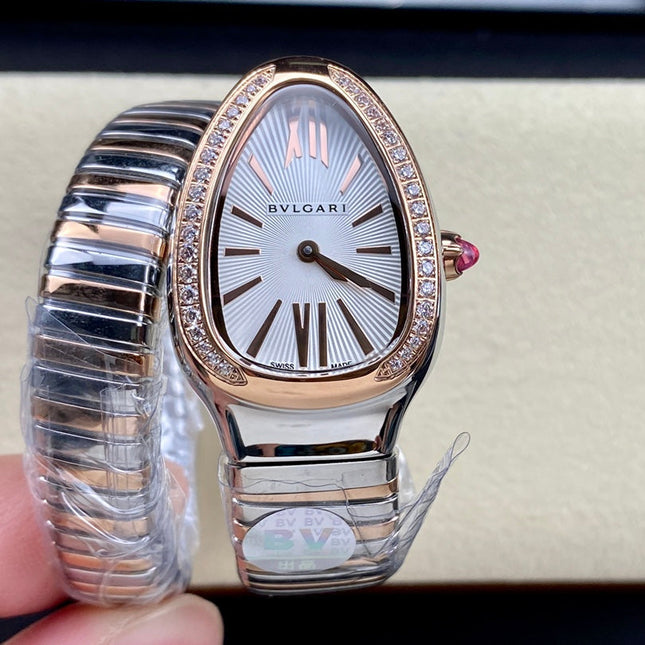 SERPENTI TUBOGAS QUARTZ ROSE GOLD AND STEEL CASE