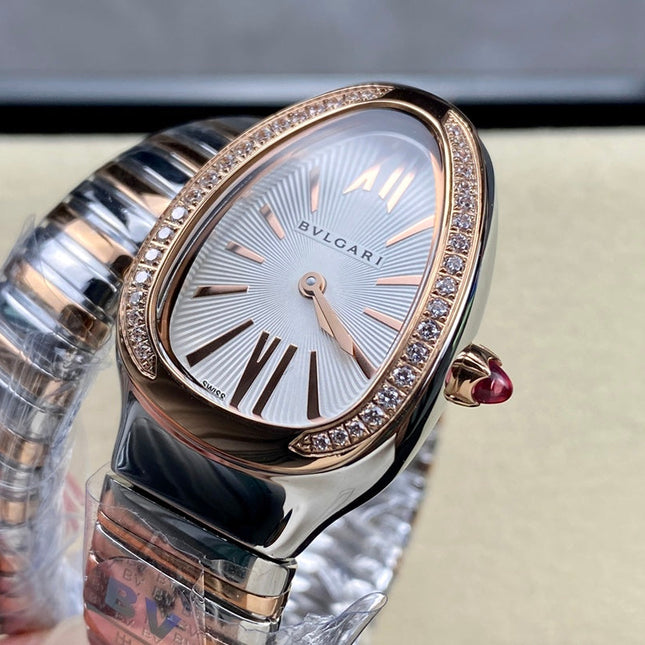 SERPENTI TUBOGAS QUARTZ ROSE GOLD AND STEEL CASE