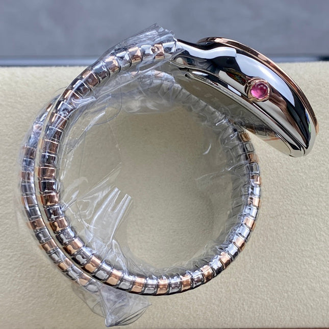 SERPENTI TUBOGAS QUARTZ ROSE GOLD AND STEEL CASE