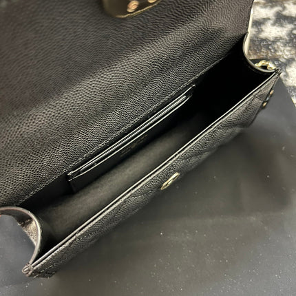 CC KELLY 18 BAG IN BLACK CALFSKIN WITH GOLD HARDWARE