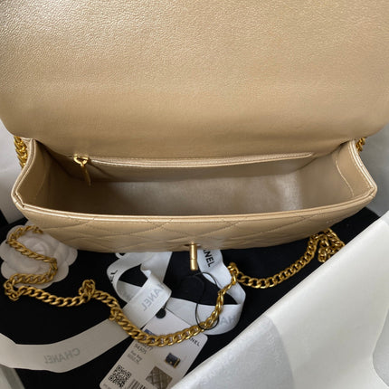 Flap Bag 24cm Gold Lambskin Gold Hardware
