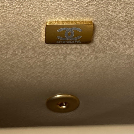 Flap Bag 24cm Gold Lambskin Gold Hardware