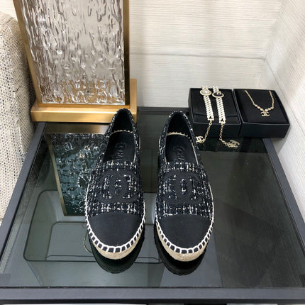 LOAFER IN BLACK MIX WHITE WOOL TWEED