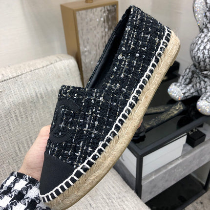 LOAFER IN BLACK MIX WHITE WOOL TWEED