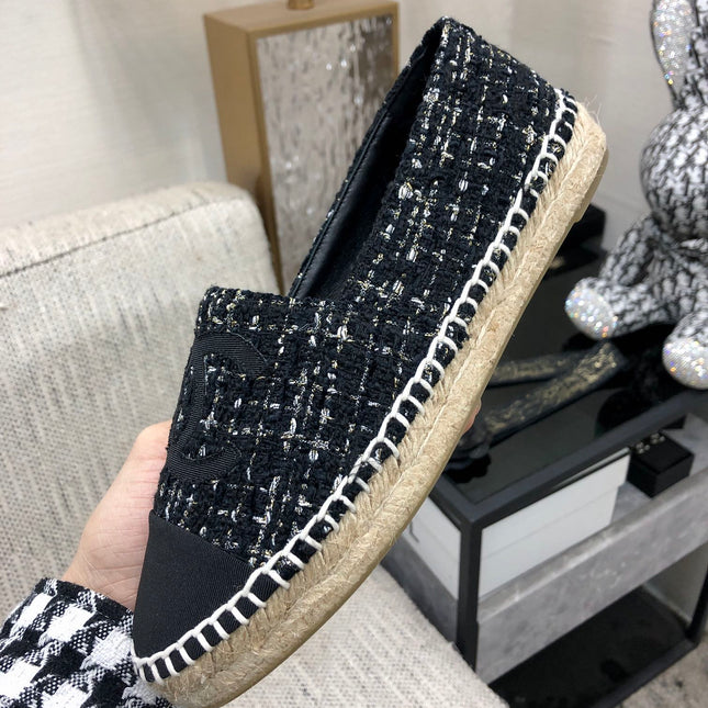 LOAFER IN BLACK MIX WHITE WOOL TWEED