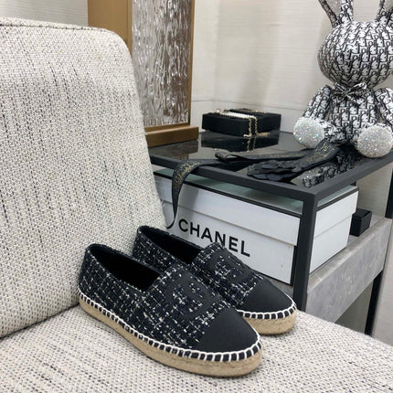 LOAFER IN BLACK MIX WHITE WOOL TWEED