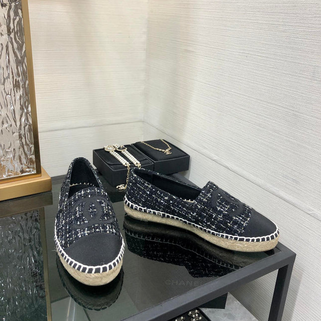 LOAFER IN BLACK MIX WHITE WOOL TWEED