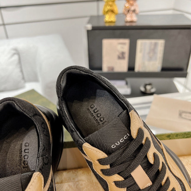 GG 100 RHYTON SNEAKER Black Caramel Brown