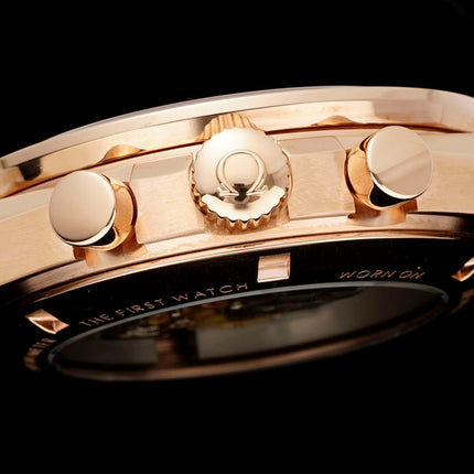 SPEEDMASTER MOONWATCH PROFESSIONAL 42 MM ROSE GOLD CASE ON BLACK LEATHER STRAP