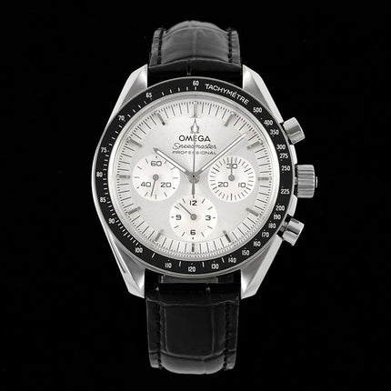 SPEEDMASTER MOONWATCH PROFESSIONAL 42 MM SILVER CASE ON BLACK LEATHER STRAP