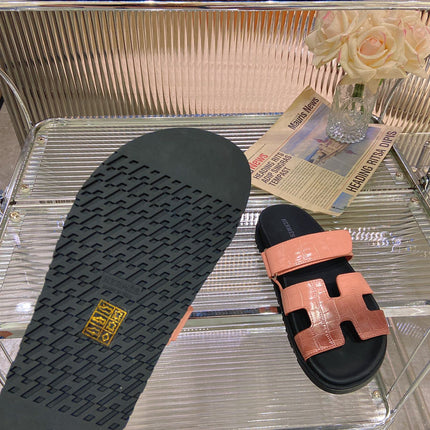 CHYPRE SANDAL OMBRE LIGHT PINK BROWN CALFSKIN