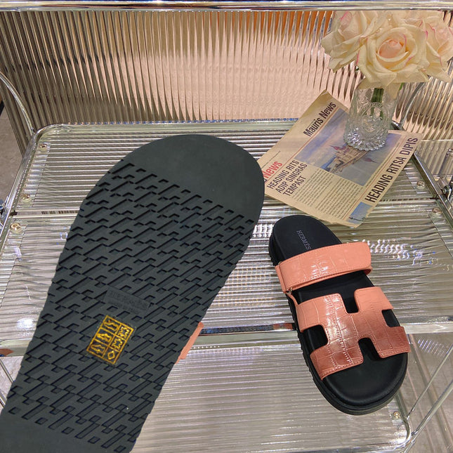 CHYPRE SANDAL OMBRE LIGHT PINK BROWN CALFSKIN