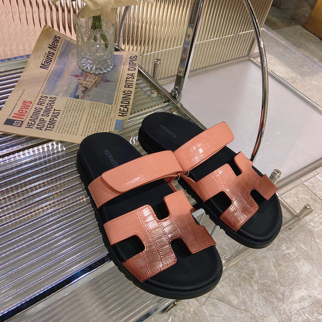 CHYPRE SANDAL OMBRE LIGHT PINK BROWN CALFSKIN