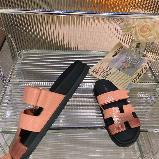 CHYPRE SANDAL OMBRE LIGHT PINK BROWN CALFSKIN