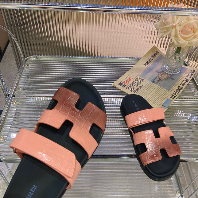 CHYPRE SANDAL OMBRE LIGHT PINK BROWN CALFSKIN