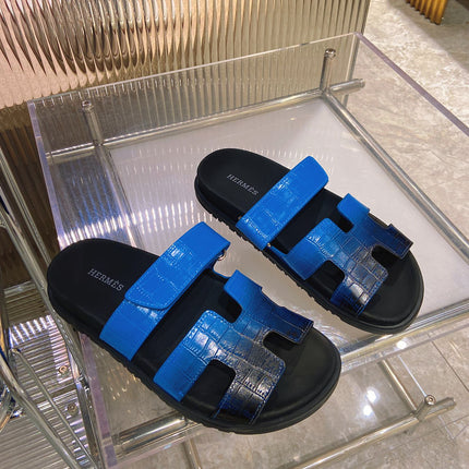 CHYPRE SANDAL OMBRE BLACK COBALT CALFSKIN