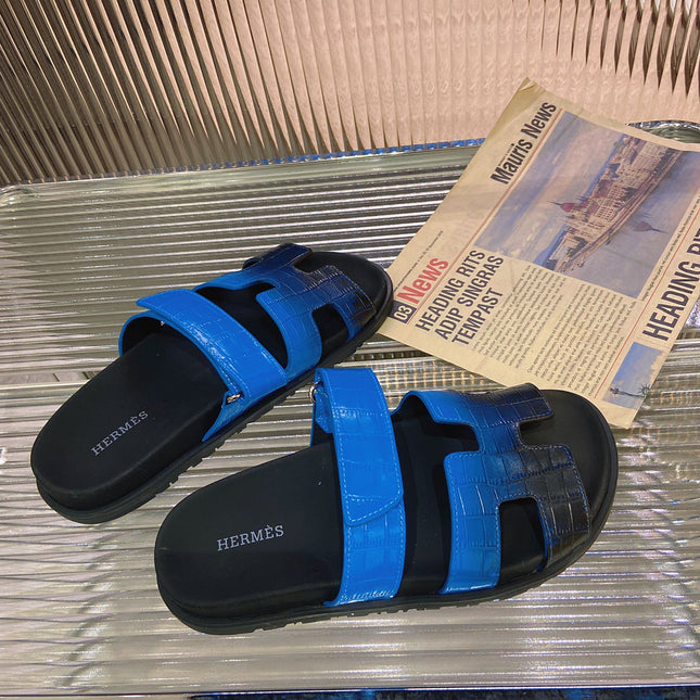 CHYPRE SANDAL OMBRE BLACK COBALT CALFSKIN