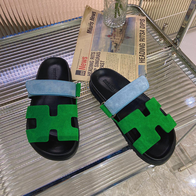 CHYPRE SANDAL GREEN MIX BLUE SUEDE