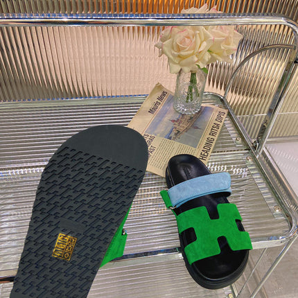 CHYPRE SANDAL GREEN MIX BLUE SUEDE