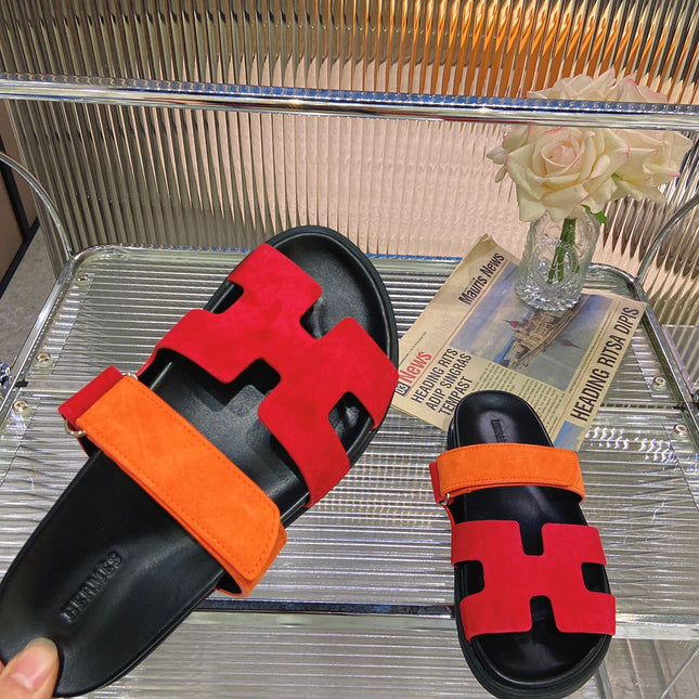 CHYPRE SANDAL RED MIX ORANGE SUEDE