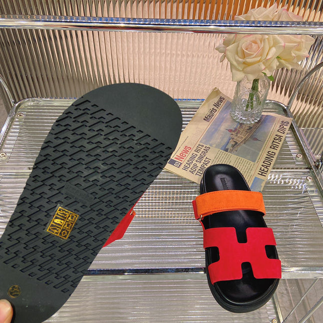 CHYPRE SANDAL RED MIX ORANGE SUEDE