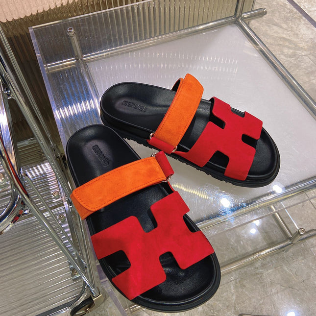 CHYPRE SANDAL RED MIX ORANGE SUEDE