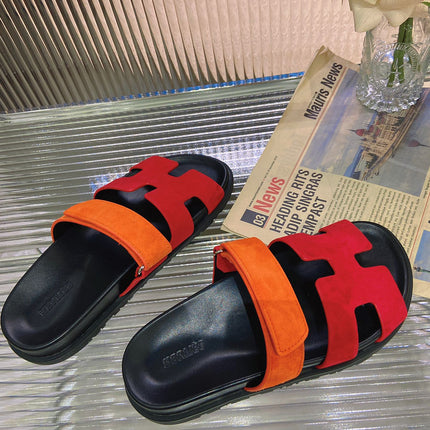 CHYPRE SANDAL RED MIX ORANGE SUEDE