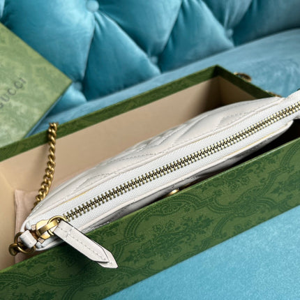 GG MARMONT MINI 22 HANDBAG IN WHITE CALFSKIN