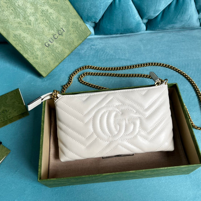 GG MARMONT MINI 22 HANDBAG IN WHITE CALFSKIN
