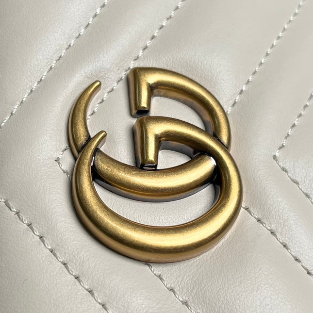 GG MARMONT MINI 22 HANDBAG IN WHITE CALFSKIN